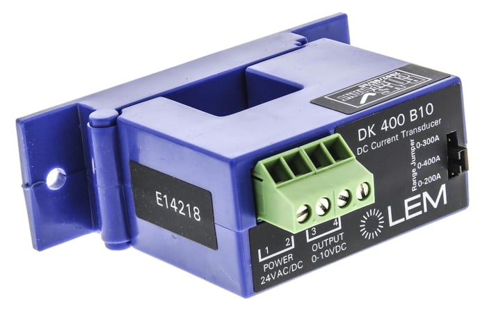 LEM DK Series Current Transformer, 400A Input, 400:1, 21.7mm Bore, 20 → 50 V dc, 22 → 38 V ac