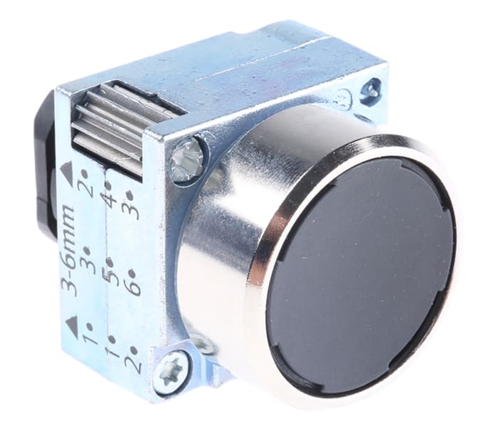 Siemens Noir, Retour par ressort, Ø découpe 22mm, 3SB3