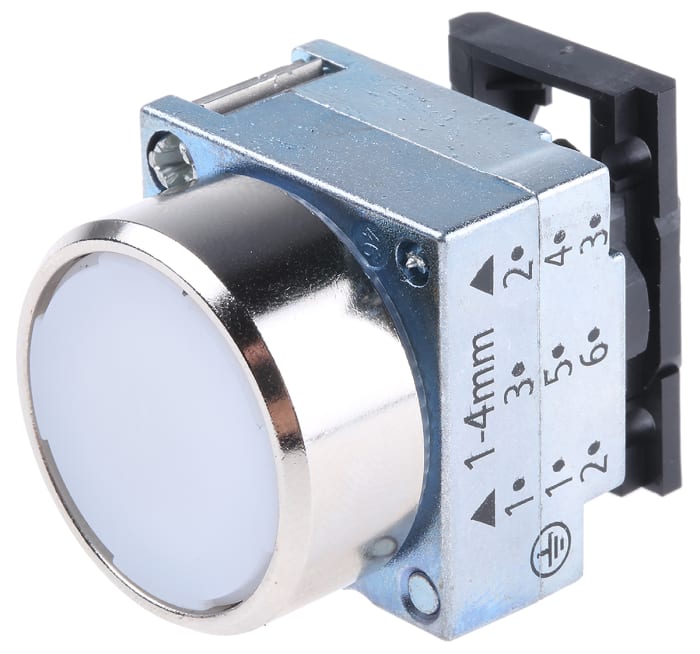 Siemens 3SB3 Series White Round, Spring Return Actuation, 22mm Cutout