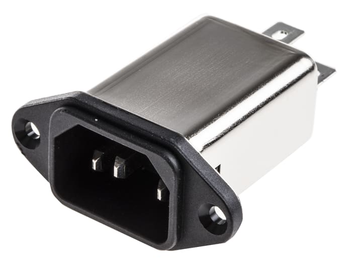 Schaffner 3A, 250 V ac Male Panel Mount IEC Filter FN9222-3-06, Faston None Fuse