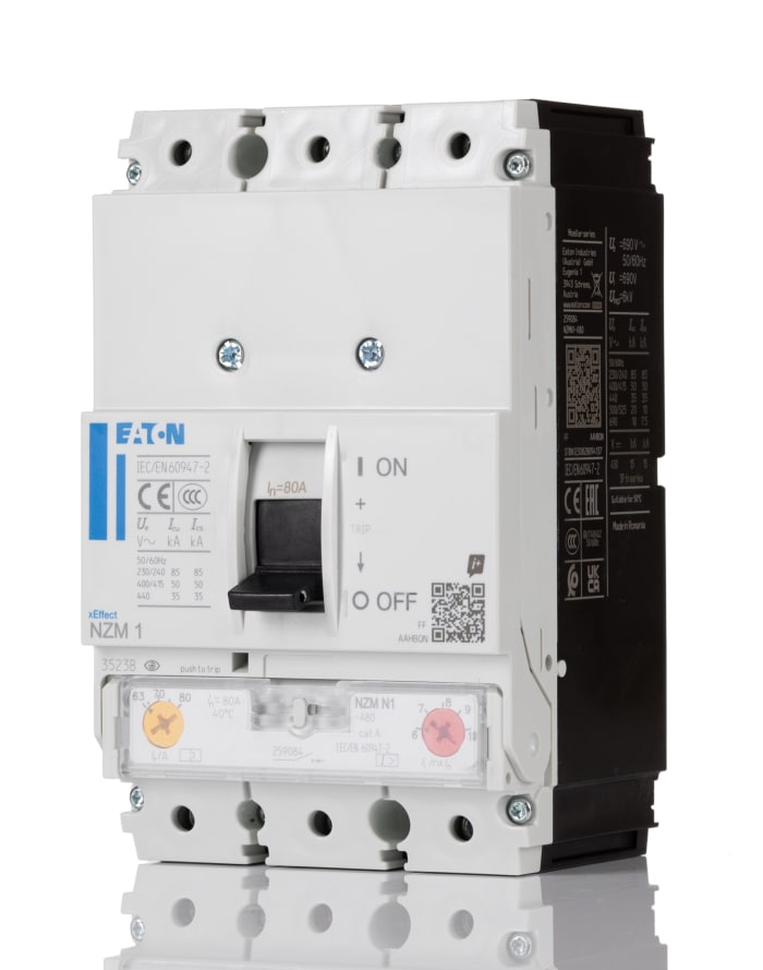 Eaton, xEnergy MCCB 3P 80A, Breaking Capacity 50 kA, Fixed Mount