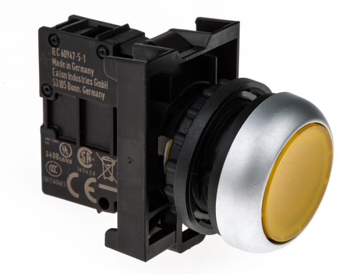 Tête de bouton poussoir Eaton, RMQ Titan M22 Jaune, Ø découpe 22mm, Momentané