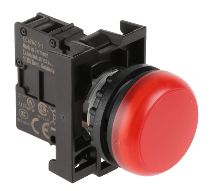 Indicateur LED Eaton Rouge 12 → 30V c.a. / V c.c., Ø découpe 22mm, Montage encastré, Arrière, En surface, Eaton