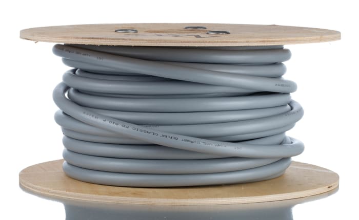 Câble de commande Lapp, 18 conducteurs 1 mm² 17 AWG Non blindé, Gris, gaine en Chlorure de polyvinyle 13.9 mm, 25 m YY