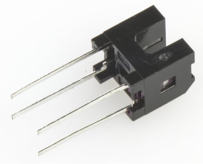 Interruptor óptico ranurado Kodenshi SG de 1 canal, ranura de 2mm, mont. pasante, de 4 pines, config. salida