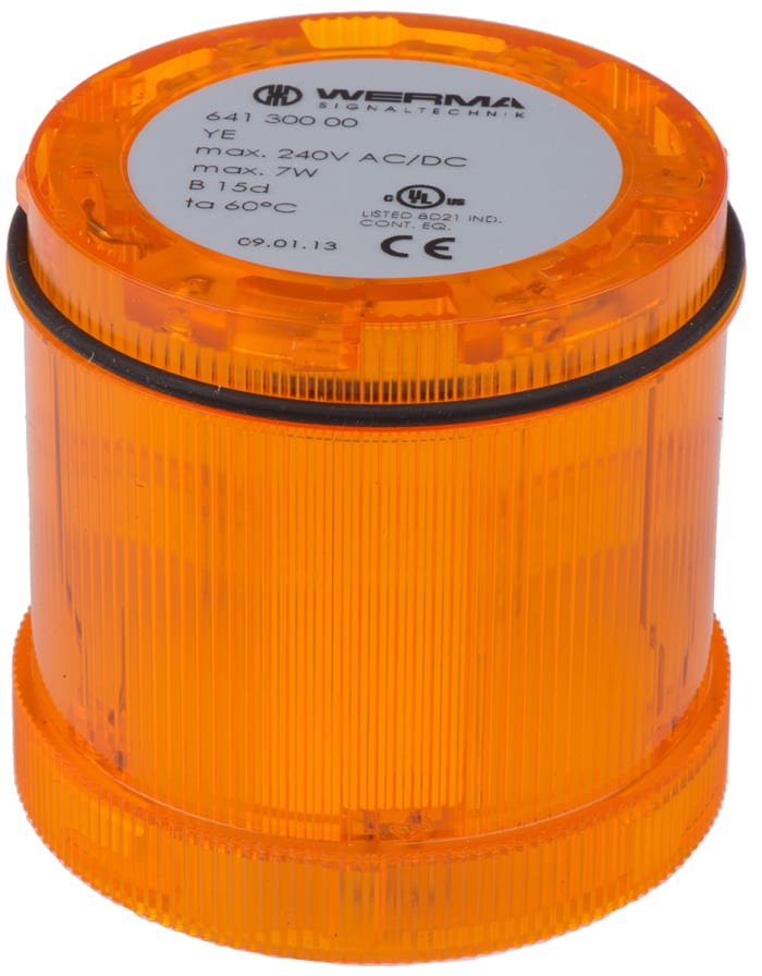 Flash Werma, série 641, Jaune, 12 → 230 V c.a./c.c., KombiSIGN 71