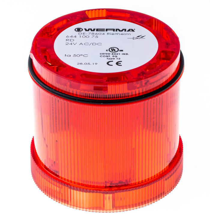 Elemento luminoso Werma KombiSIGN 71 constante, LED, Rojo, Ø 70mm, alim. 24 V