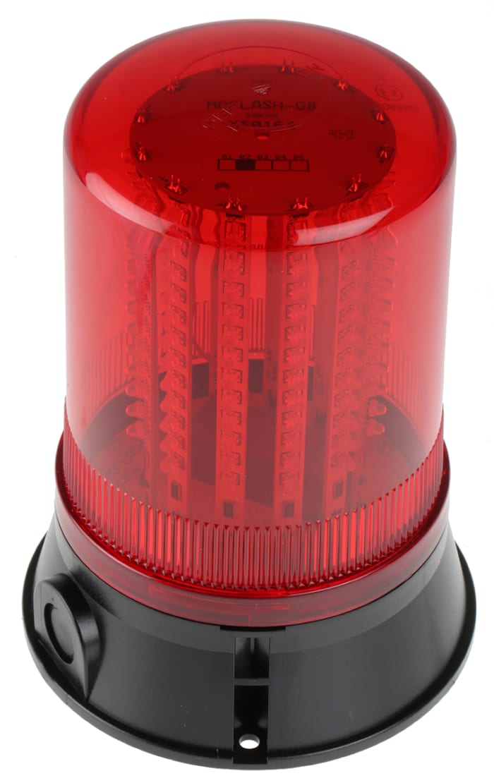 Indicador luminoso Moflash serie LED400, efecto Intermitente, Giratorio, Constante, LED, Rojo, alim. 115 → 230 V.