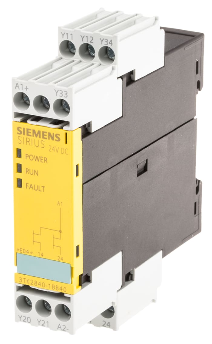 Relais de sécurité Siemens 3TK28, 24V c.c., 1 canal, 2 contacts de sécurité