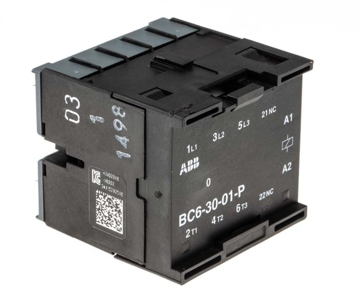 ABB BC6 B Contactor, 24 V dc Coil, 3-Pole, 6 A, 4 kW, 3NO, 690 V ac