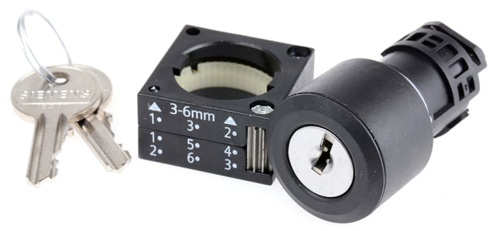 Siemens 3SB3 2-position Key Switch Head, 22mm Cutout