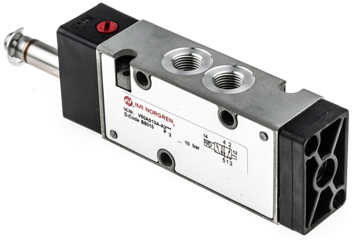 V60a513a A2000 Norgren Norgren 5 2 Pneumatic Solenoid Valve Solenoid Pilot G 1 8 V60 Series 456 5753 Rs Components