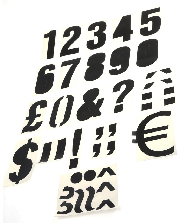RS PRO Black Self Adhesive Numbers, 100mm Character Height