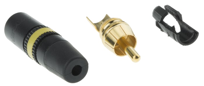 REAN Products Black, Yellow RCA Plug, Gold, 1A