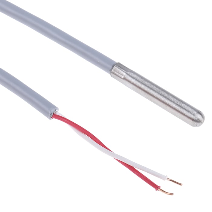 RS PRO PT1000 RTD Sensor, 6mm Dia, 35mm Long, 2 Wire, Probe, Classe A +100°C Max