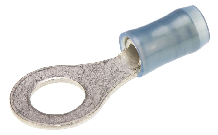 TE Connectivity, PIDG Insulated Ring Terminal, M6 Stud Size, 1mm² to 2.6mm² Wire Size, Blue