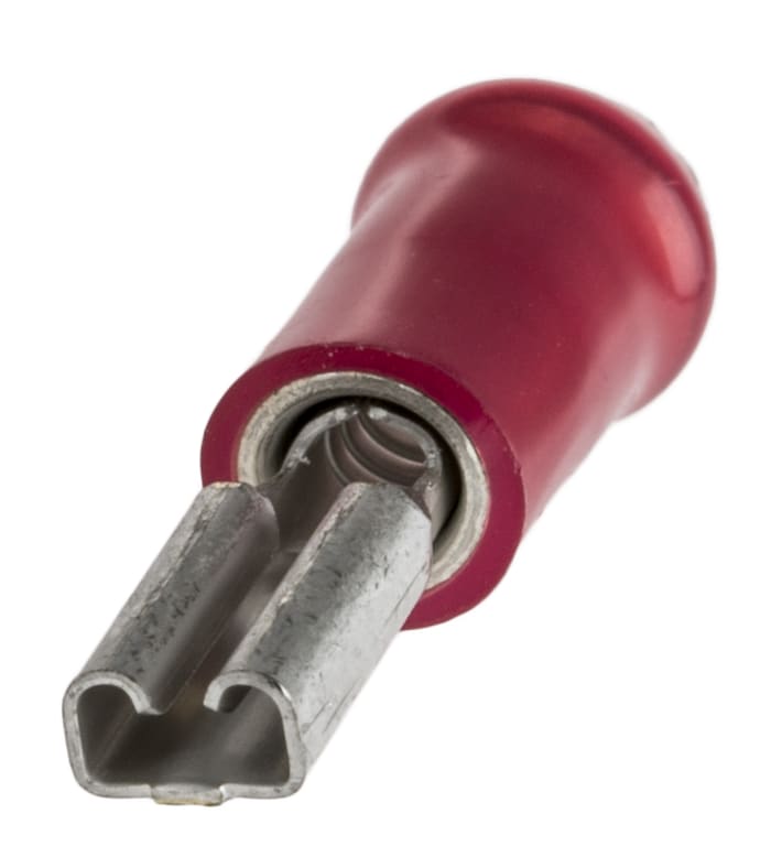TE Connectivity PIDG FASTON .110 Red Insulated Female Spade Connector, Receptacle, 2.79 x 0.79mm Tab Size, 0.3mm² to