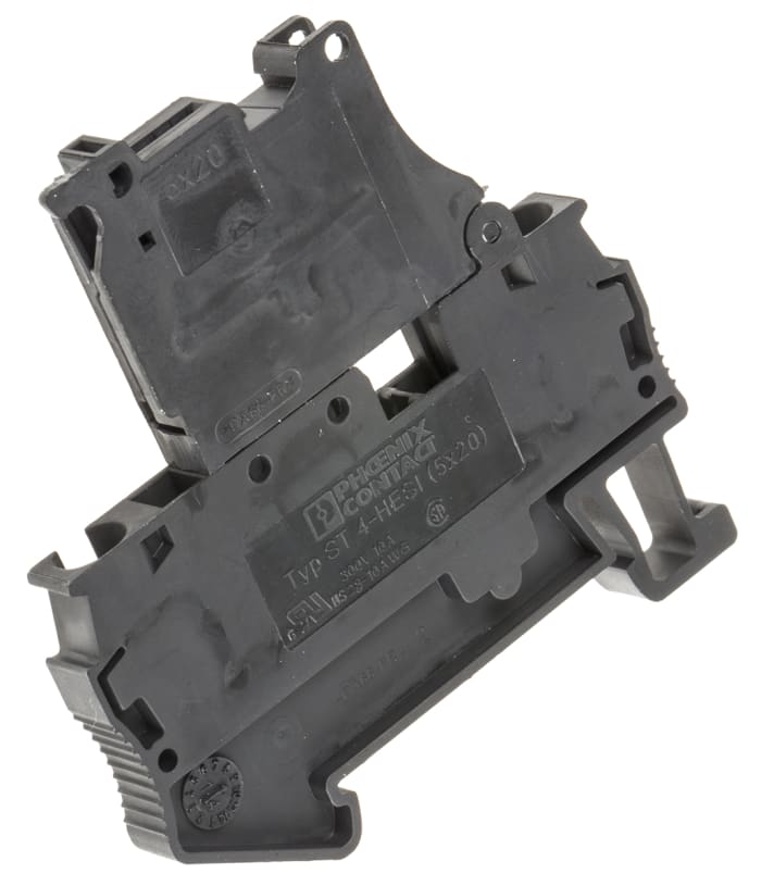 Phoenix Contact 3036369 ST 4-HESI (5X20) Series Black, 4mm², Single-Level, Spring Clamp Termination, Fused