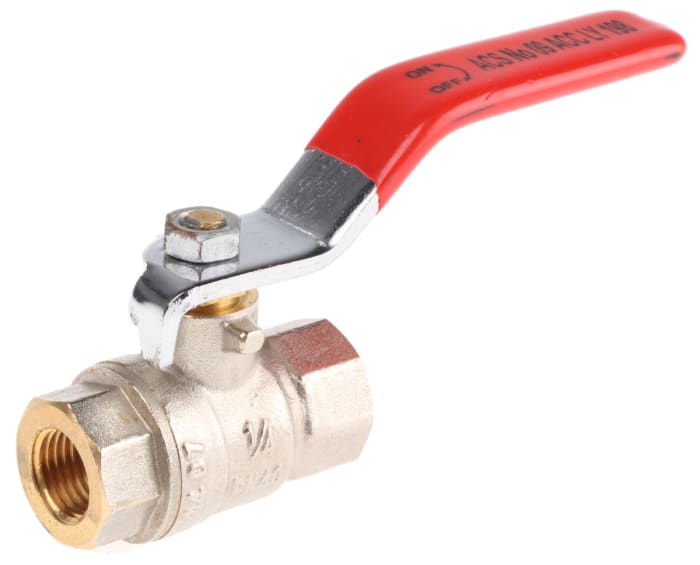Sferaco Brass Full Bore, 2 Way, Ball Valve, Threaded, BSPP 1/4in, 40bar Operating Pressure