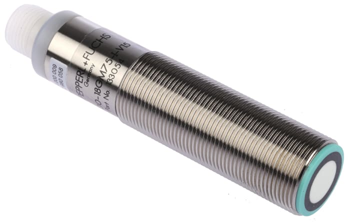 Pepperl + Fuchs Ultrasonic Threaded Barrel Proximity Sensor, M18, 500 mm Detection 4-20 mA, 10 → 30 V dc