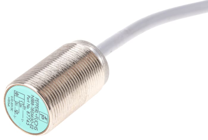 Pepperl + Fuchs Inductive Threaded Barrel Proximity Sensor, M18, 8 mm Detection, PNP NO, 5 → 36 V dc