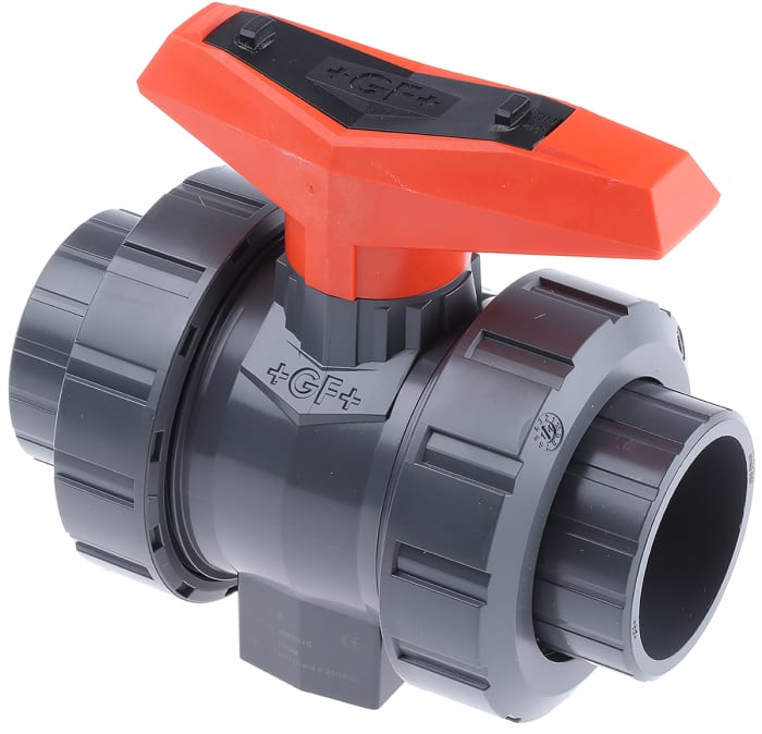 Georg Fischer Plastic 2 Way, High Pressure Ball Valve, Solvent Cement Socket, BSP, 50mm