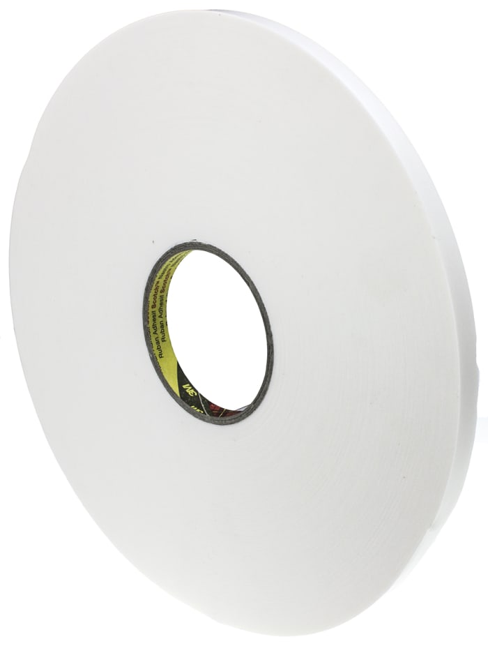 Ruban mousse acrylique double face 3M 4430P, Blanc, 66m x 12mm