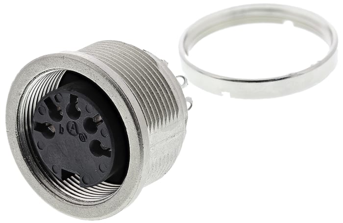 Amphenol Socapex C 091 D Serisi DIN Soket Konnektör, Soket, 5 Kontaklı, Düz, 5A, 100 V ac/dc