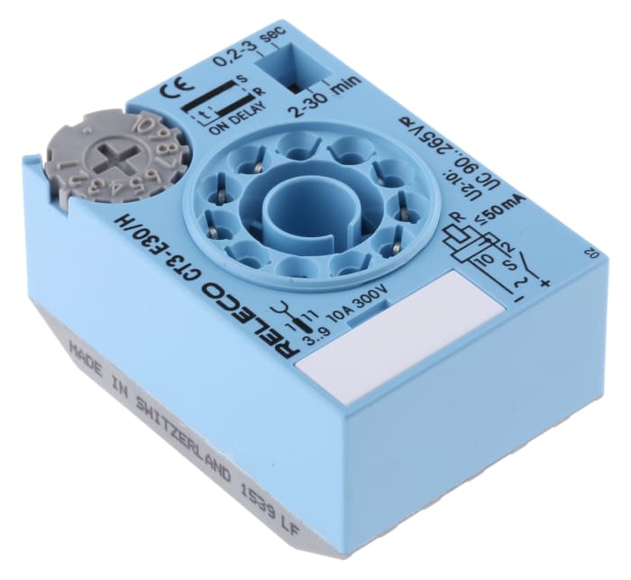 Releco CT3-E Series Plug In Timer Relay, 90 → 265V ac/dc, 0.2 → 30 min, 0.2 → 30s, 1-Function