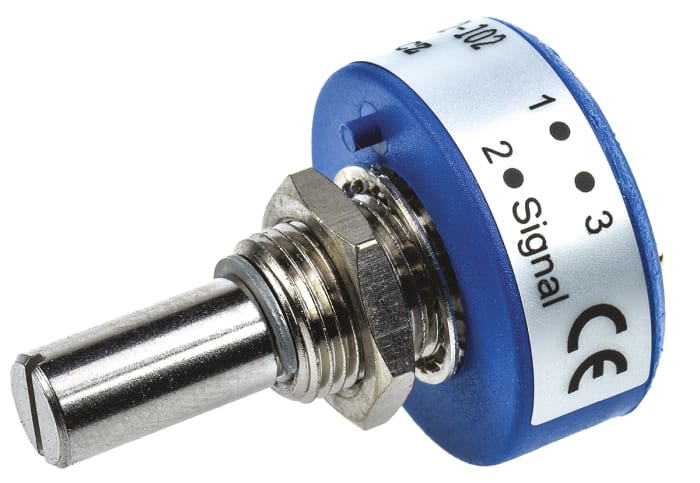 Vishay 357 1kΩ Rotary Potentiometer Continuous-Turns 1-Gang Panel Mount, 357B0102MAB251S22