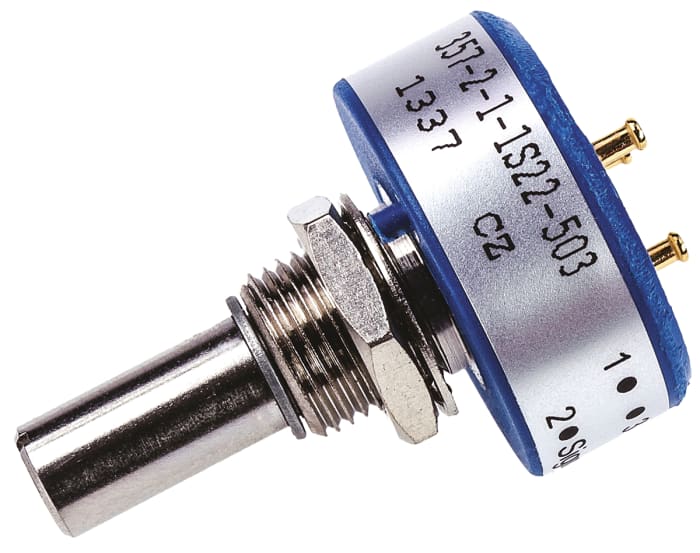 Potenciometr, průměr hřídele: 6,35 mm, řada: 357 50kΩ ±20% 1W Otočný, Montáž do panelu 1 Vishay
