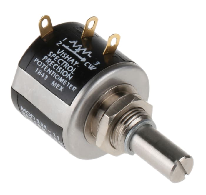 Vishay 534 50kΩ Rotary Potentiometer 10-Turns 1-Gang Panel Mount, 534B1503JL