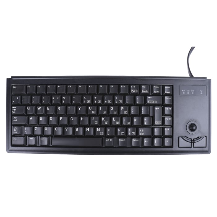 Clavier avec trackball Filaire PS/2 Compact, QWERTY (UK) Noir