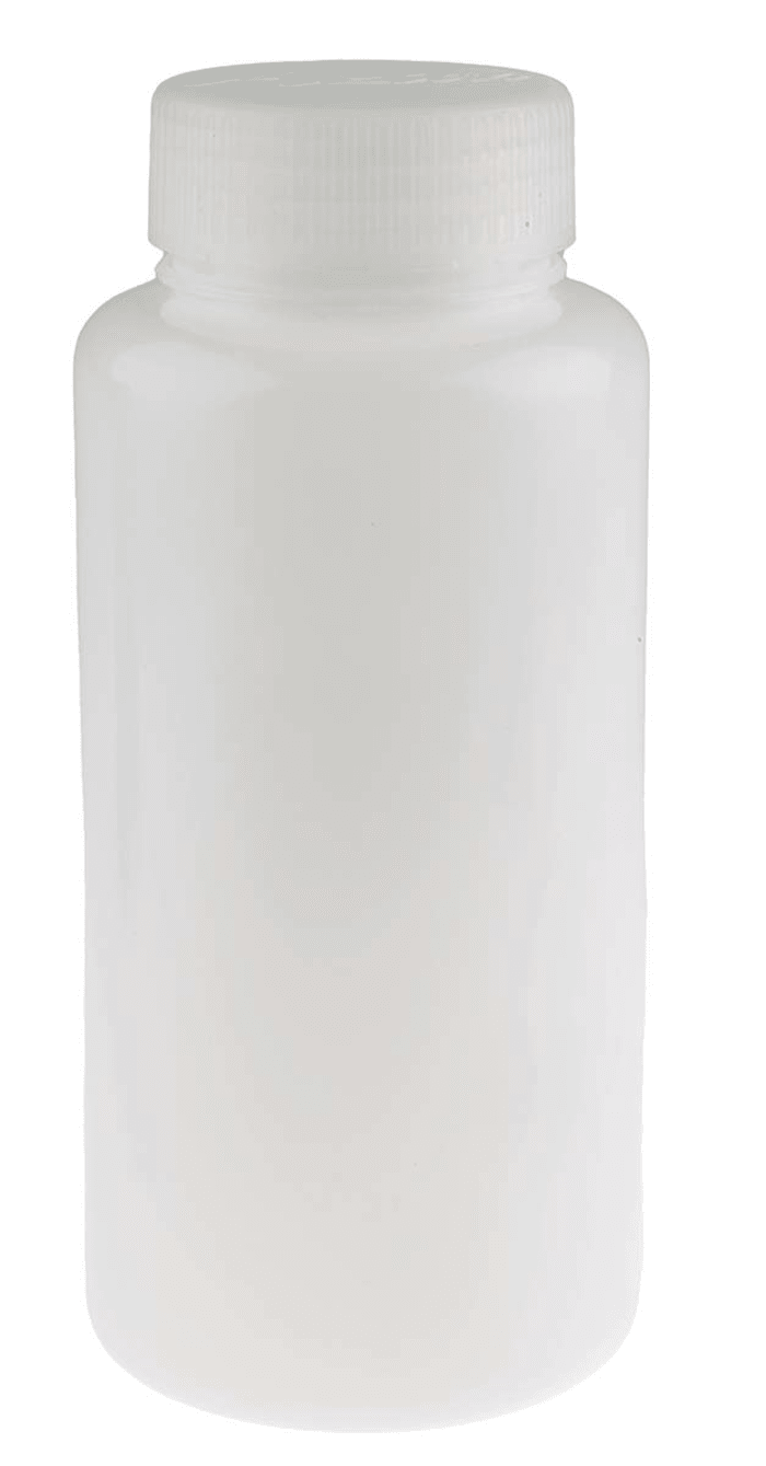 Laboratorní láhev, délka: 207mm, kapacita: 1L, průměr: 90mm, 90 (Dia.) x 207mm, HDPE, typ hrdla: Široký krk, typ láhve: