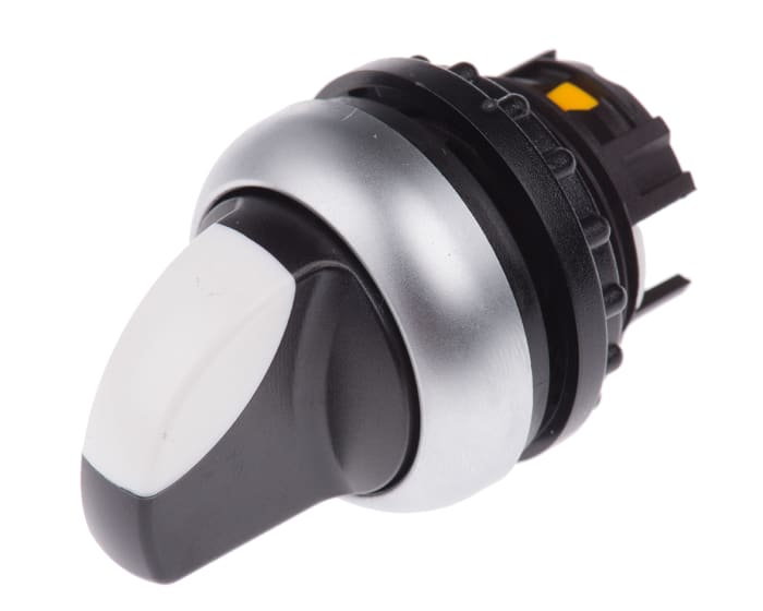 Eaton RMQ Titan Series 2 Position Selector Switch Head, 22mm Cutout, Black/White Handle