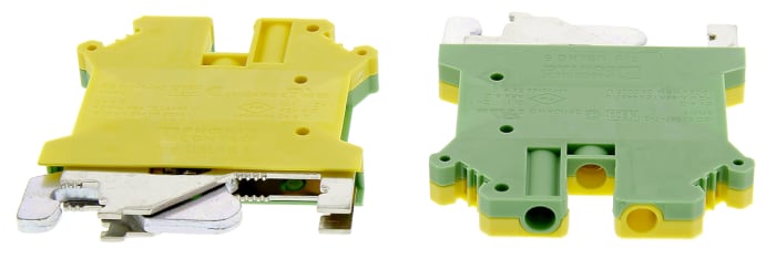 Phoenix Contact Topraklama Klemensi, Yeşil/Sarı, DIN Rayı, 42,5mm 2 Kontaklı, Vidalı, 24 → 10 AWG