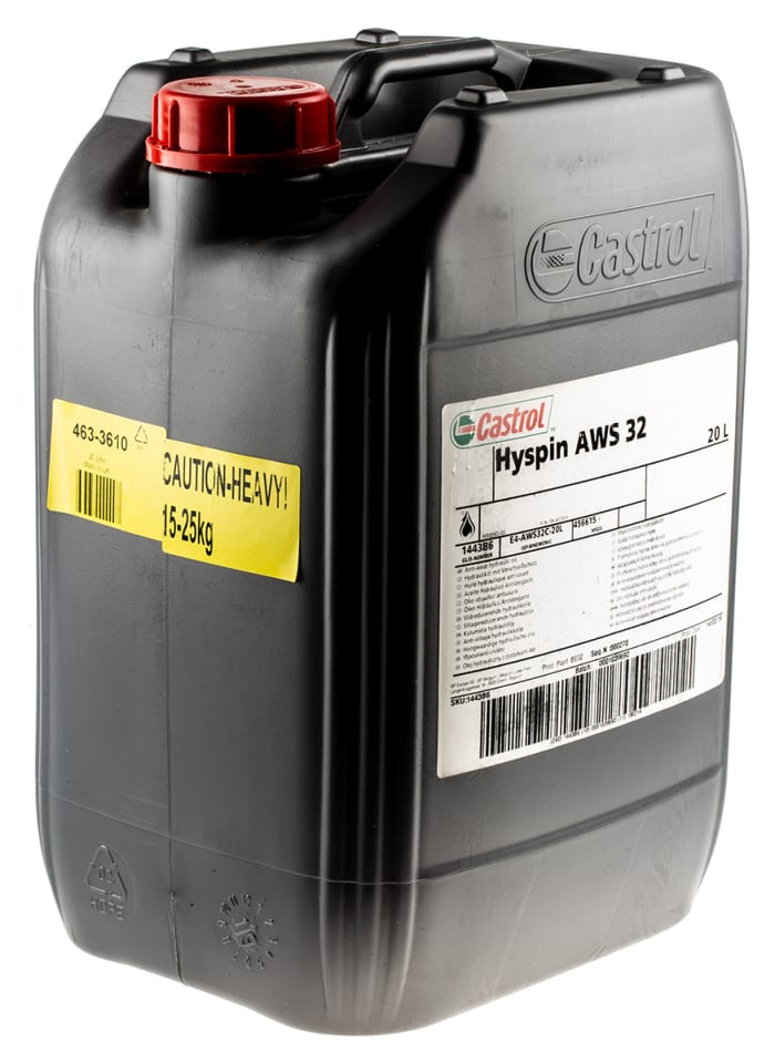 6167 2800 Castrol Castrol Hydraulic Fluid 6167 2800, 20 L, ISO Grade 32 4633610 RS Components