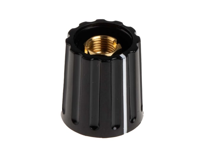 Bouton de potentiomètre RS PRO, Axe de 6.4mm, Diamètre de 14.7mm, Bague
