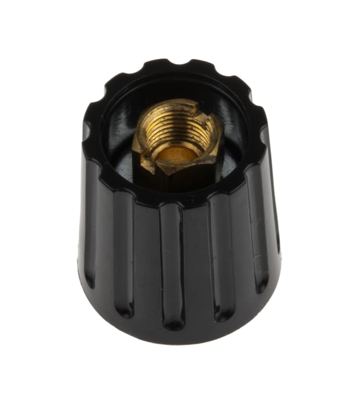 RS PRO 14.7mm Black Potentiometer Knob for 6mm Shaft