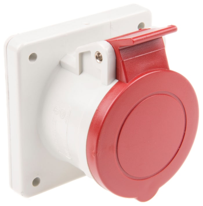 Scame IP44 Red Panel Mount 3P + E Industrial Power Socket, Rated At 16A, 415 V