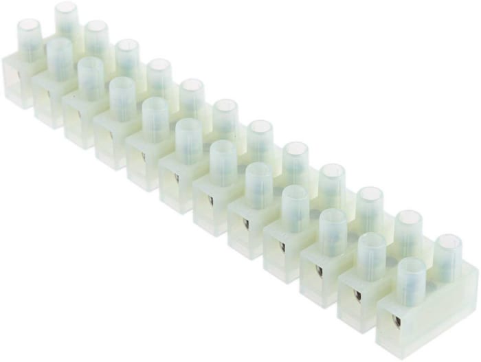 RS PRO Non-Fused Terminal Block, 12-Way, 24A, 2.5 mm² Wire, Screw Down Termination