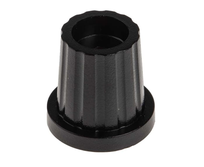 RS PRO 19.4mm Black Potentiometer Knob for 6.35mm Shaft Round Shaft