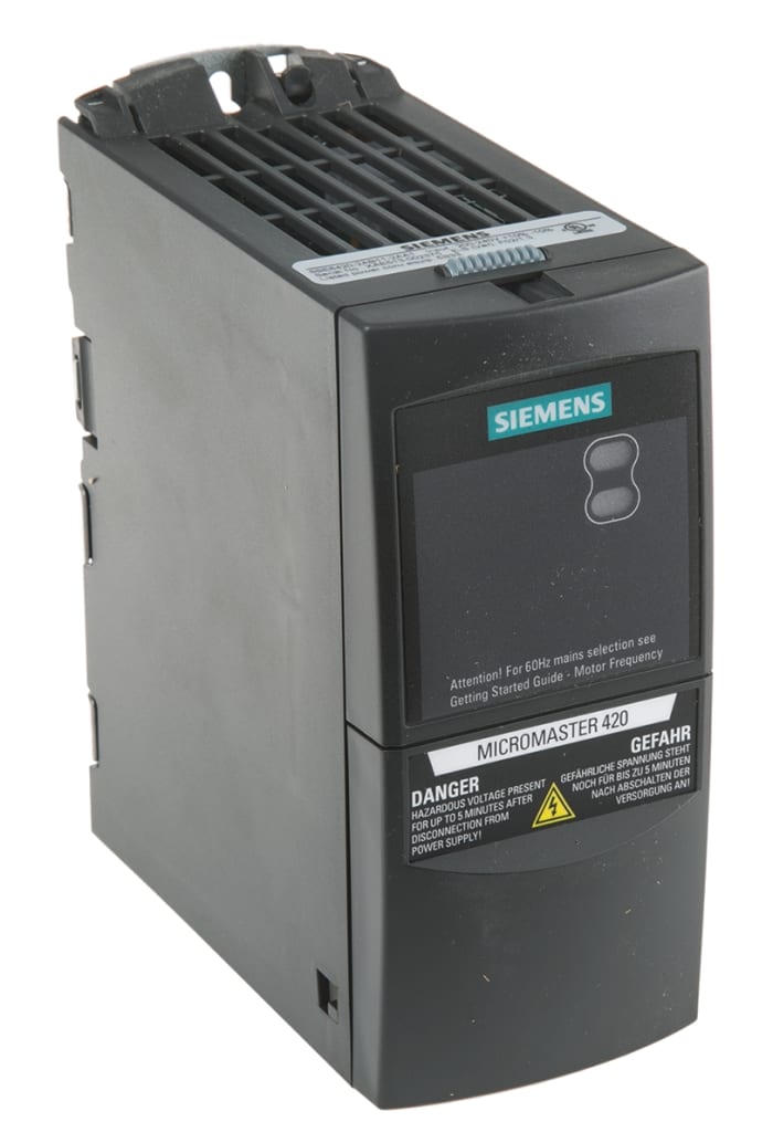 Variateur de fréquence Siemens MICROMASTER 420, 0,12 kW 230 V c.a. 1 phase, 1,8 A, 0 → 550Hz