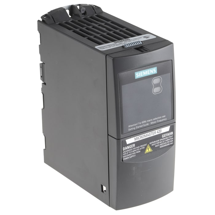 Siemens Inverter Drive, 0.55 kW, 1 Phase, 230 V ac, 6.2 A, MICROMASTER 420 Series