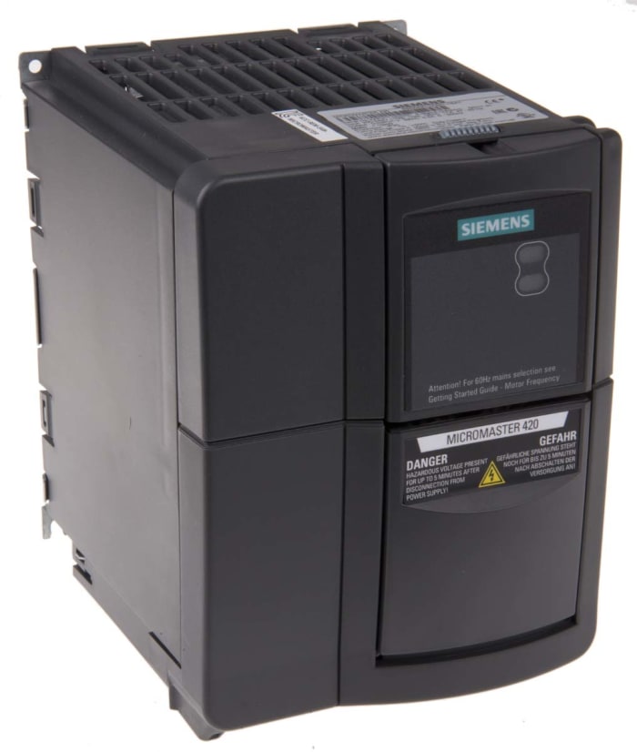 Siemens Inverter Drive, 1.1 kW, 1 Phase, 230 V ac, 5.5 A, MICROMASTER 420 Series