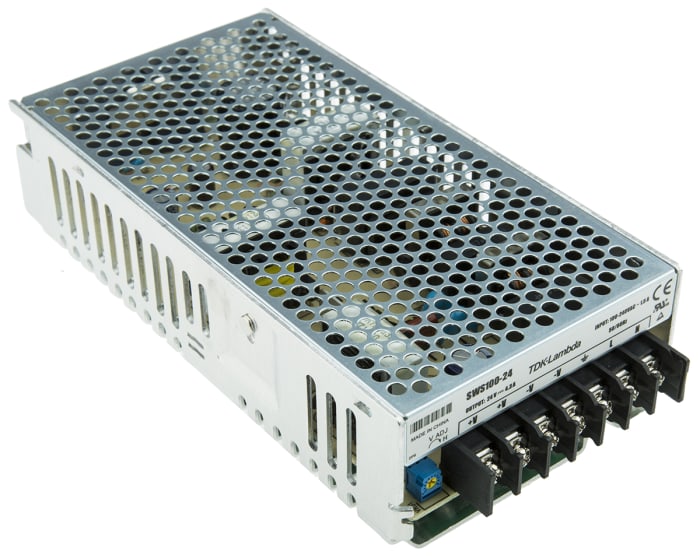 TDK-Lambda Embedded Switch Mode Power Supply (SMPS), SWS100-24, 24V dc, 4.3A, 100W, 1 Output, 120 → 370 V dc, 85