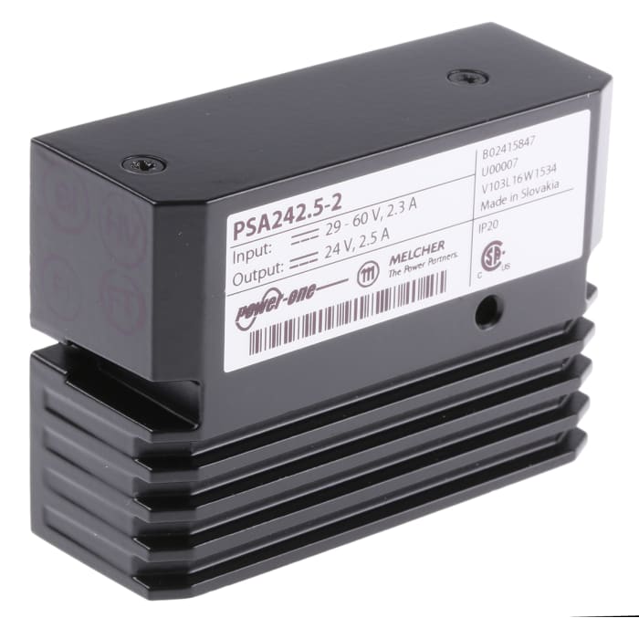 BEL POWER SOLUTIONS INC Switching Regulator, Screw Mount, 24V dc Output Voltage, 29 → 60V dc Input Voltage, 2.5A