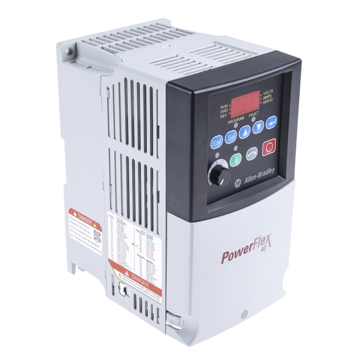 Allen Bradley Inverter Drive, 1.5 kW, 3 Phase, 480 V ac, 4 A, PowerFlex 40 Series