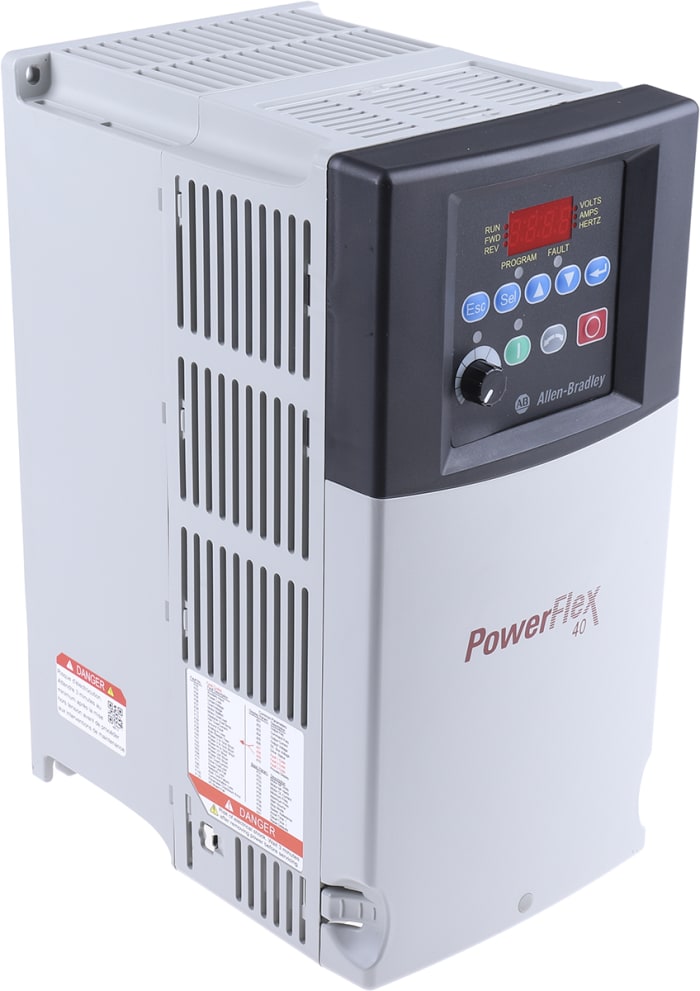 Allen Bradley Inverter Drive, 7.5 kW, 3 Phase, 400 V ac, 17 A, PowerFlex 40 Series