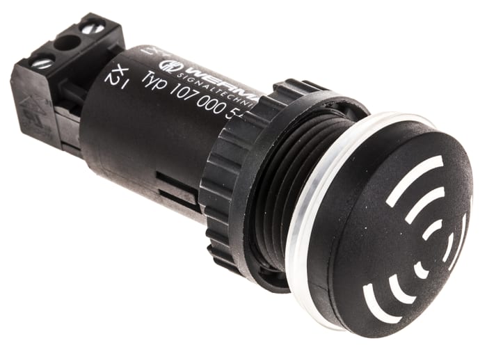 Werma 107 Series Panel Mount Buzzer, 12 V dc, 65dB at 1 m, IP65, DC, Single-Tone